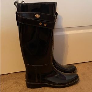 Coach talia black rain boots